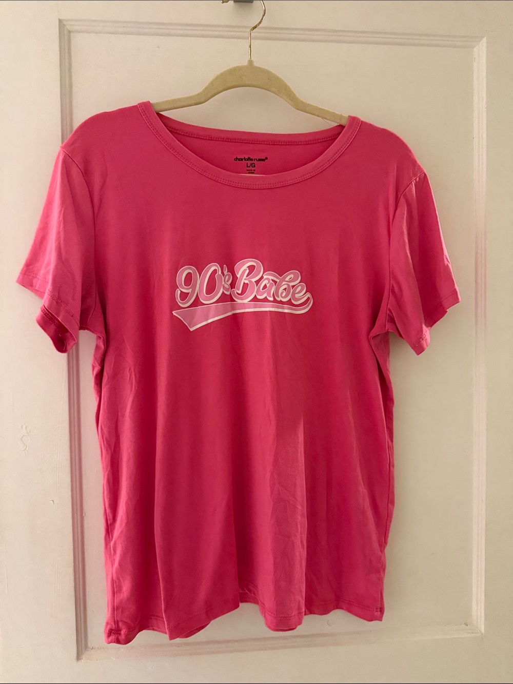 Hot Pink "90s Babe" Short Sleeve Tee